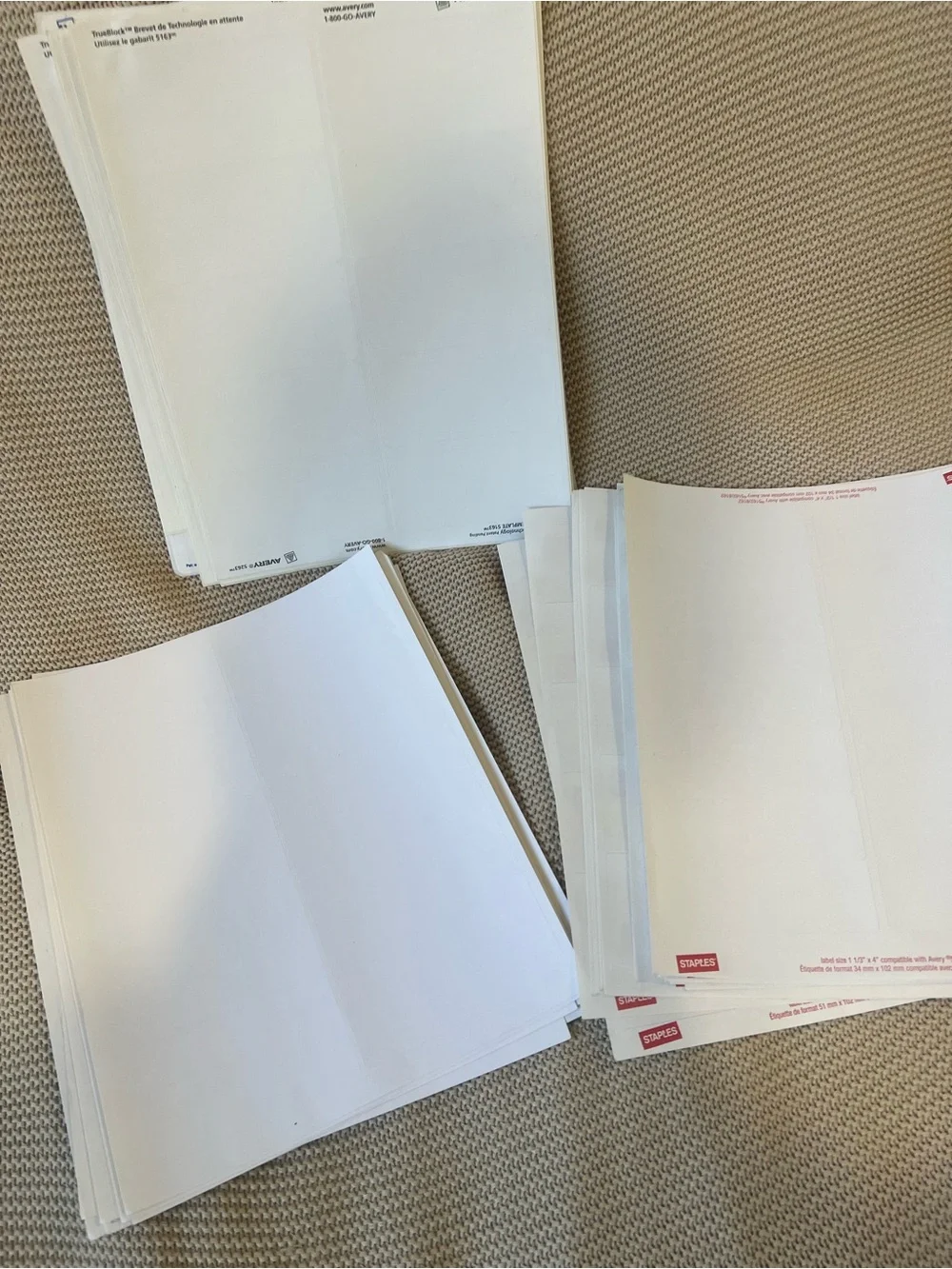 Avery/Staples White Printable Address/Shipping Labels - Peel & Stick 500